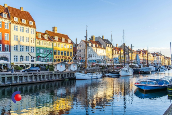 Kleurrijke huizen in Denemarken